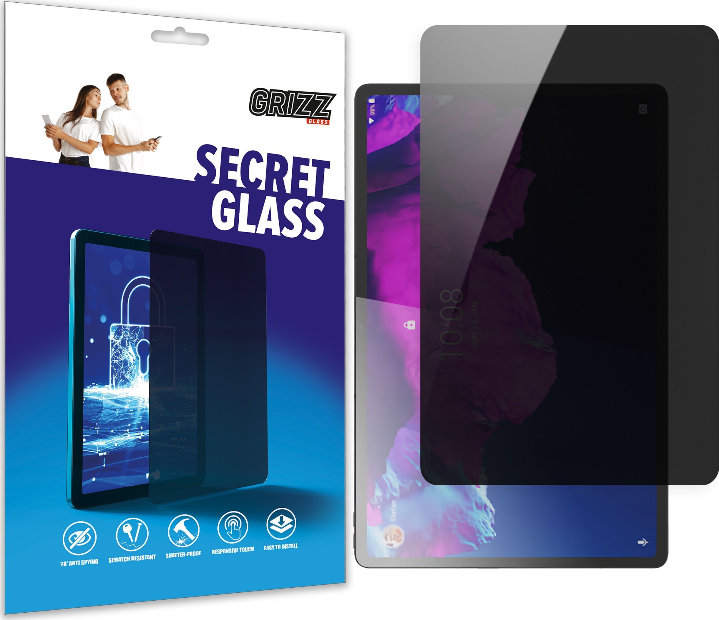 Mbrotës ekrani Grizz Glass për Lenovo Tab P12 Pro, xham i temperuar, transparnet