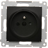 Prizë modulare Kontakt-Simon Simon 54, 16A 250V, me tokëzim dhe mbrojtëse sigurie, e zezë mat