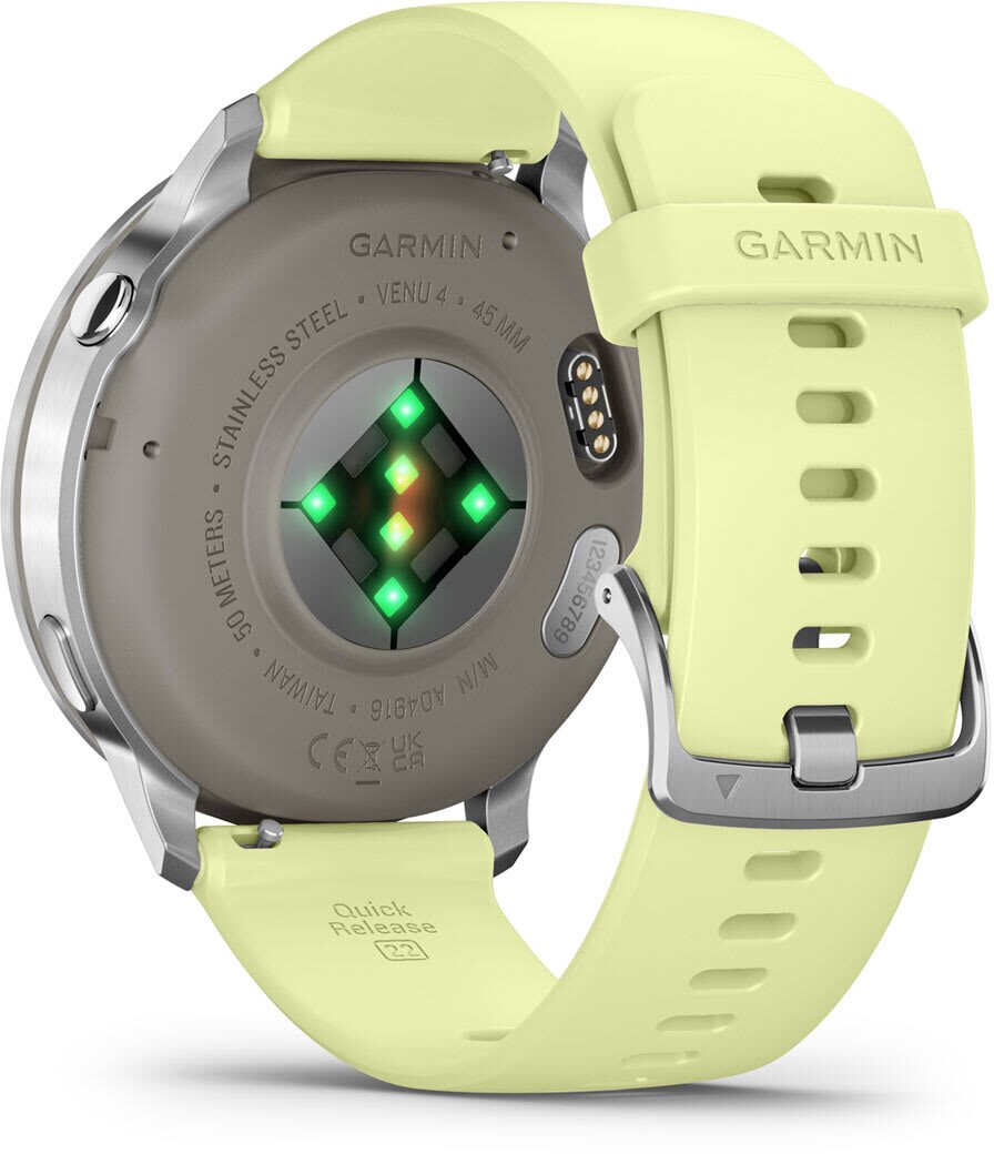 Ora inteligjente Garmin Venu 4, GPS, bateri deri 12 ditë, argjendtë