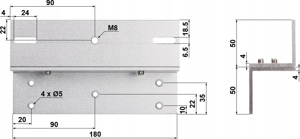 Mbajtëse Z dhe L për elektromagnet dere Dahua ASF280ZL V1, alumin