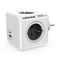 Prizë shumështresore Cubenest Powercube Original, 4x prizë, USB PD 20W, e bardhë e hirtë