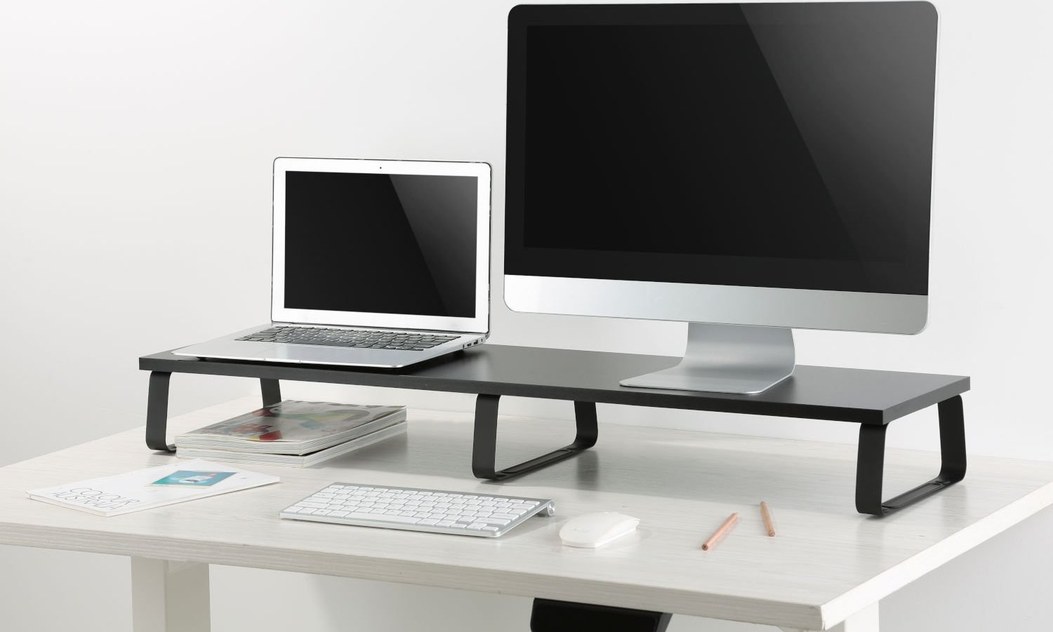 Stendë monitori Mozos DUAL RISER S, për dy monitorë 32", 20kg, e zezë