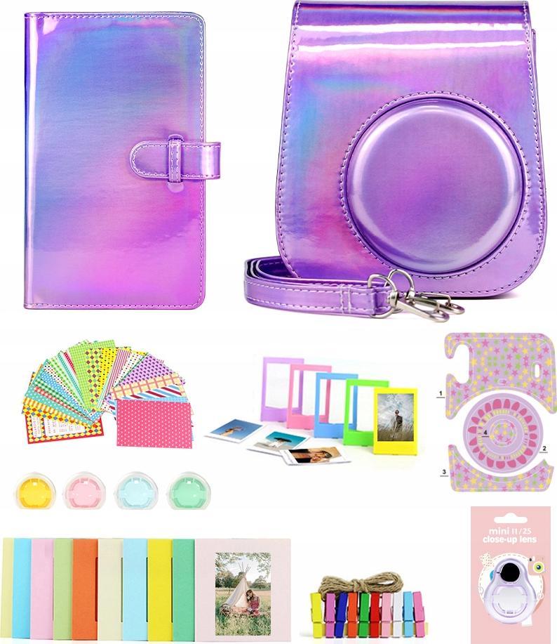 Set aksesorësh LoveInstant 8in1 për Fujifilm Instax Mini 11, çantë dhe album foto, vjollcë me shkëlqim
