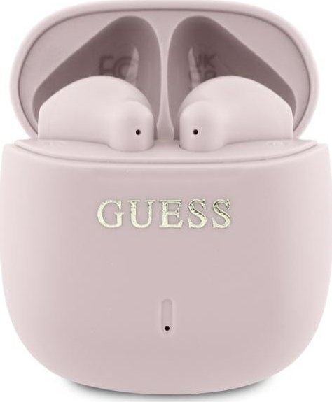 Kафе безжични Guess Classic Logo GUTWSJ14ESGP, TWS, Bluetooth 5.3, розова