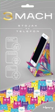 Mbajtëse telefoni 3MACH Phone Stand Cats, karton i fortë, matte soft touch, shumëngjyrëshe