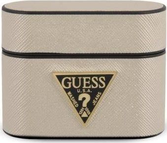 Mbrojtëse Guess Saffiano (GUACAPVSATMLLG) për AirPods Pro, bezhë