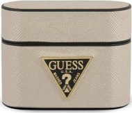 Mbrojtëse Guess Saffiano (GUACAPVSATMLLG) për AirPods Pro, bezhë
