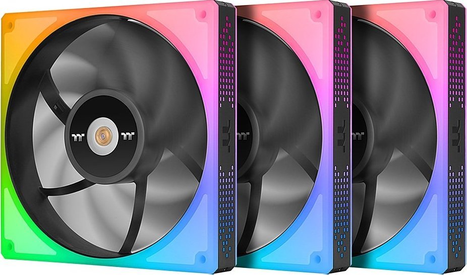Ventilatorë PC Thermaltake ToughFan 14 RGB, set 3x140mm, me hub, të bardhë