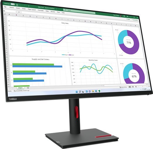 Монитор Lenovo ThinkVision T32p-30, 31.5\", 4K UHD, црн