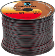 Kabllo audio Cabletech Speaker, 2x1.5mm, bakër, e zezë