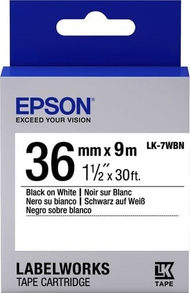 Kuti me etiketa Epson LK-7WBN, 36 mm x 9 m, e zezë/e bardhë