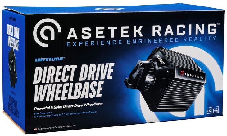 Bazë timoni Asetek SimSports Initium Wheelbase, force feedback direkt, trup alumini, e zezë