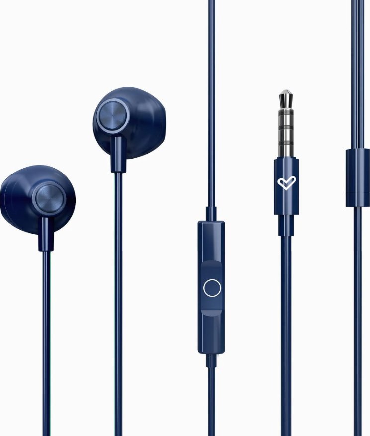 Слушалки во уво Energy Sistem, микрофон, кабел 120 см, сини