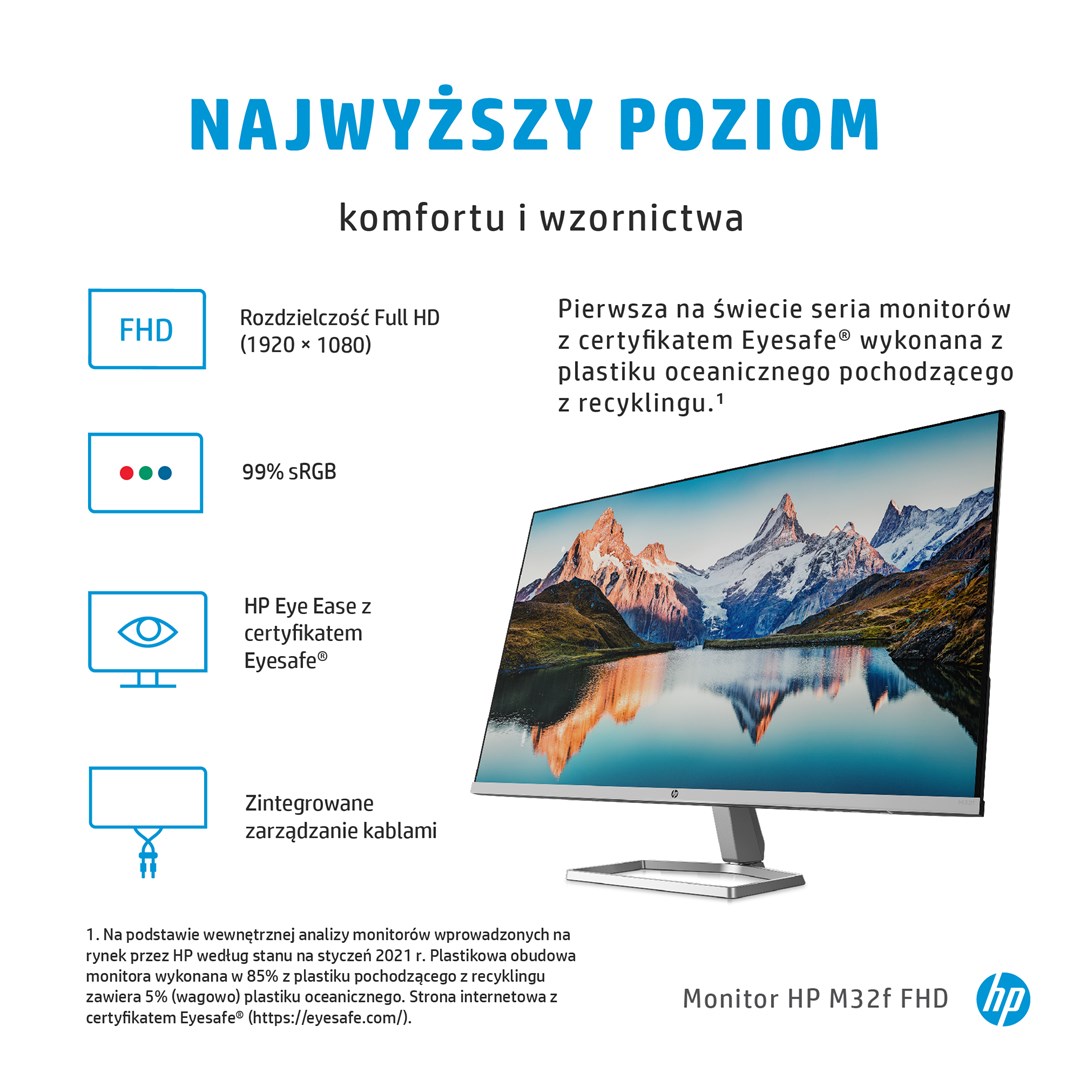 Monitor HP M32f FHD, 31.5", 1920 x 1080