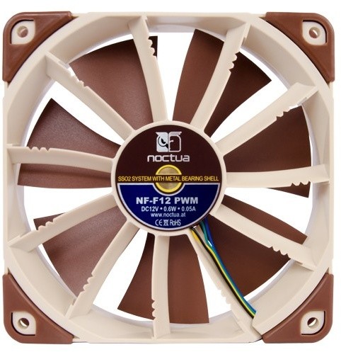 Кулер Noctua NF-F12 PWM, 120 mm, кафеаво - бело