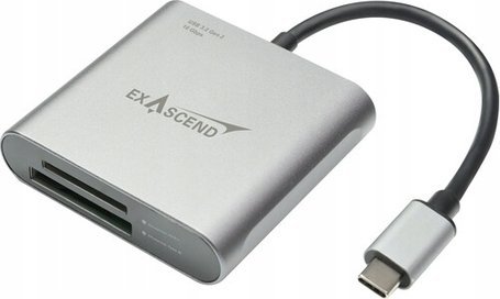 Lexues kartelash Exascend EXCRCFSD2A, CFexpress Type A dhe SD Express, USB C 3.2 Gen 2, gri