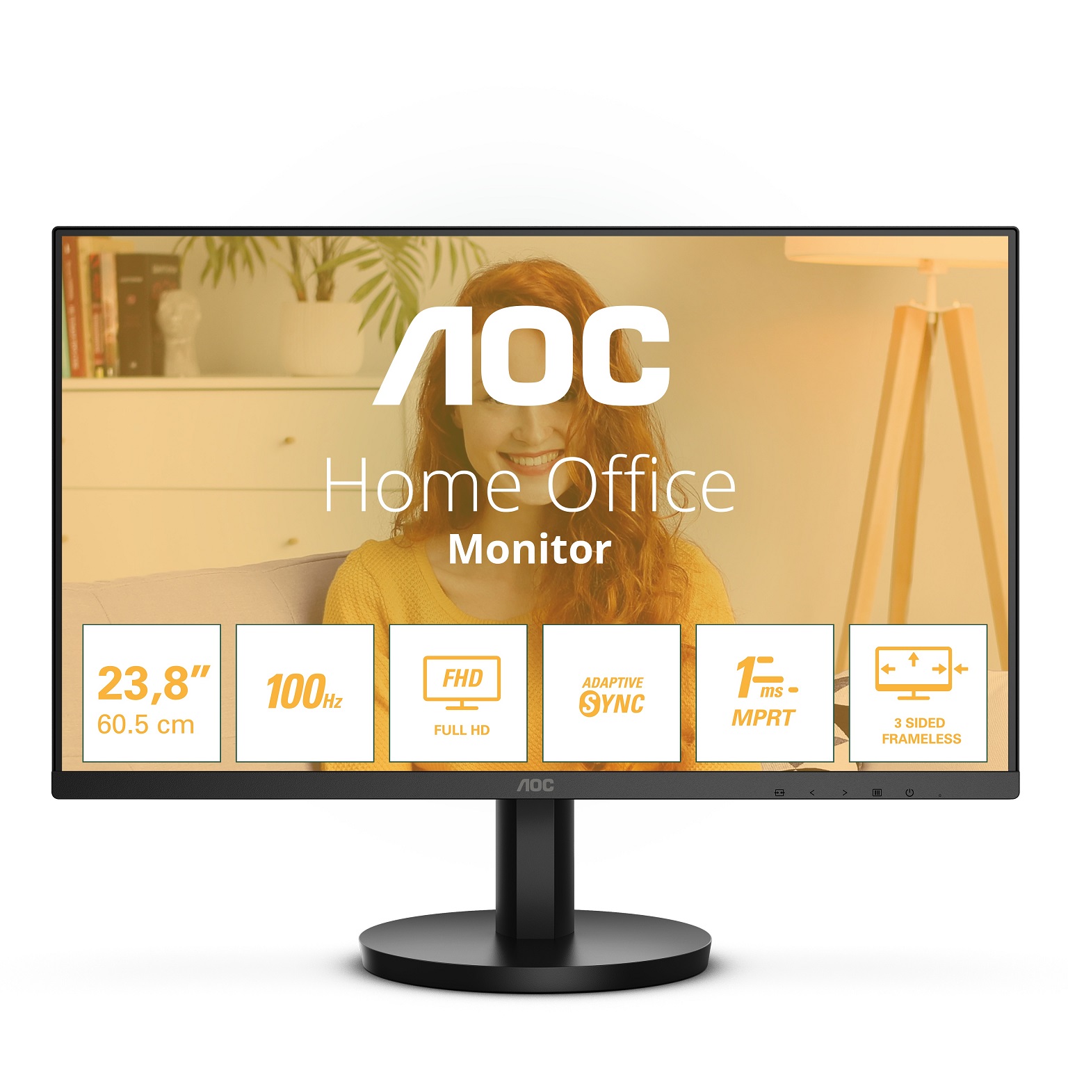 Monitor AOC 24B3HMA2, 23.8", Full HD, 100Hz, i zi