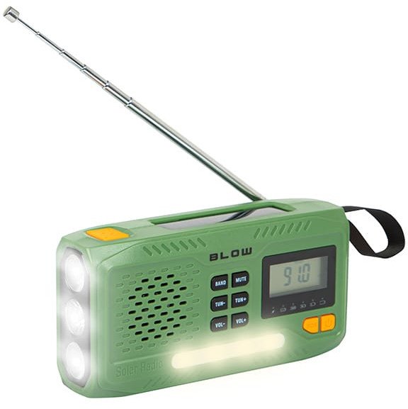 Radio kampingu Solar Construction, AM/FM, powerbank USB, me dinamo dhe elektrik
