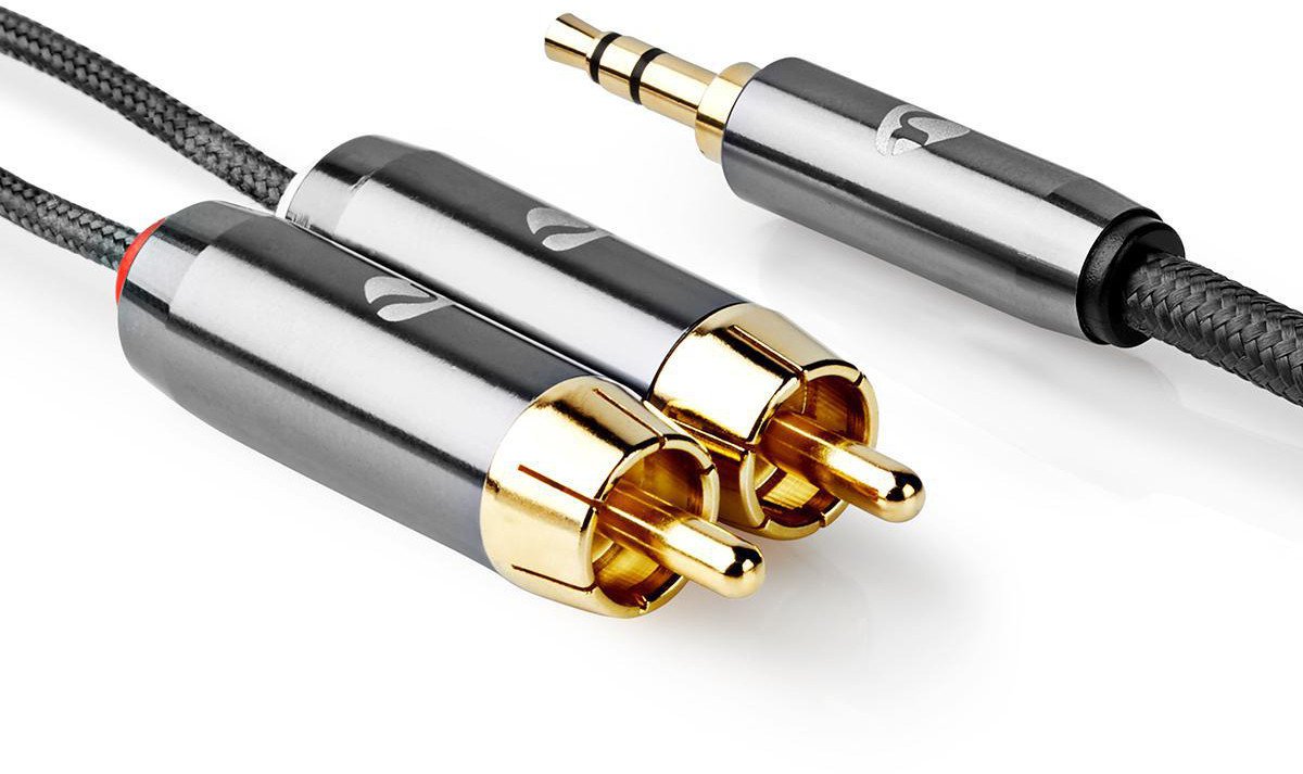 Аудио кабел Nedis Profigold, 5m, 2x RCA во 3.5mm, стерео