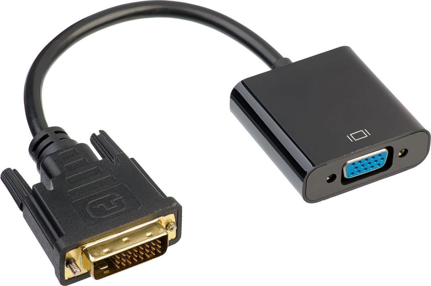 Adapter video Akyga AK-AD-50, DVI-D në VGA, 15 cm, i zi