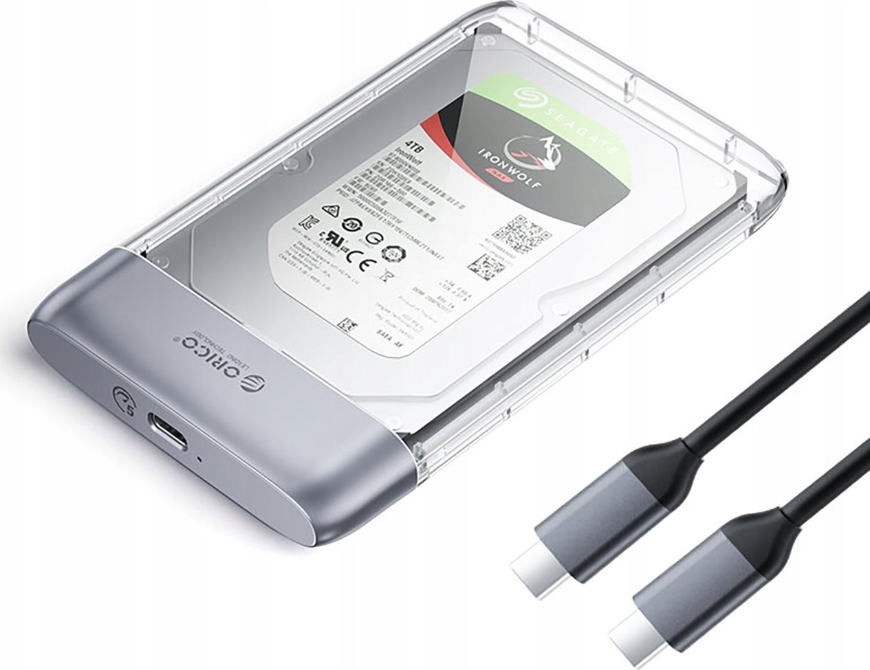 Kuti eksternale Orico TX25C3 për HDD SSD 2.5", USB C 5Gb/s, transparente