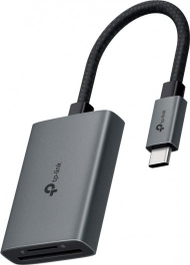Читач на картички TP-Link UA430C, USB Type C, SD, сива