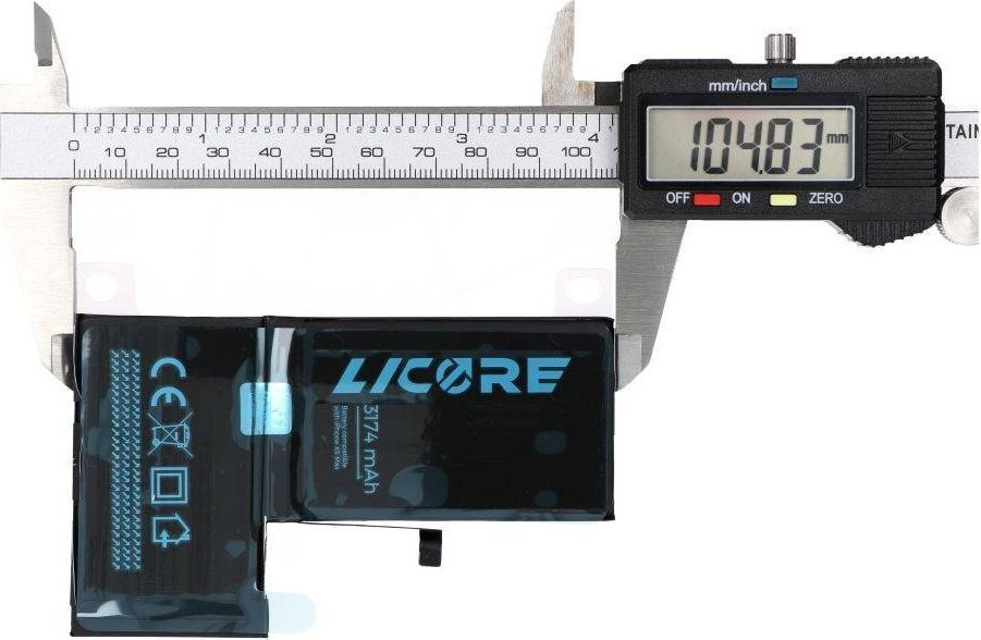 Bateri telefoni Licore për iPhone Xs Max, 3174 mAh, e zezë