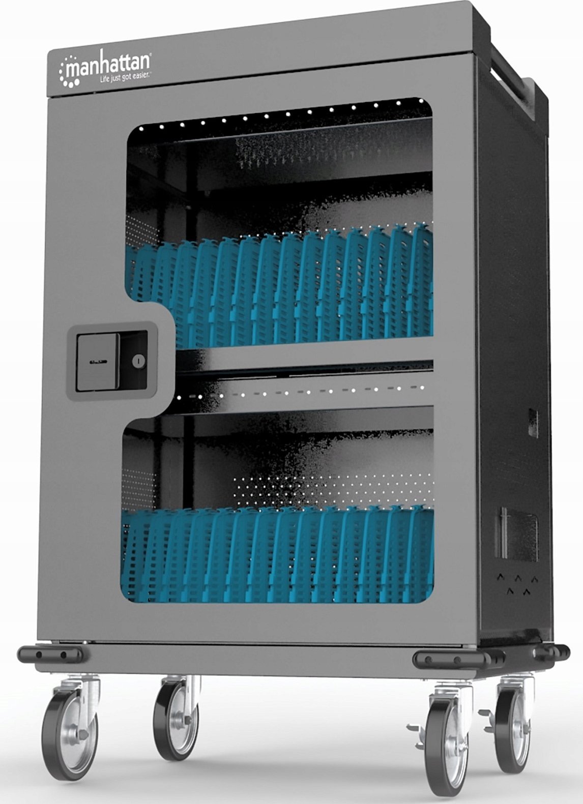 Kabinet karikimi Manhattan për 32 laptopë dhe tableta 32x USB-C PD 576W