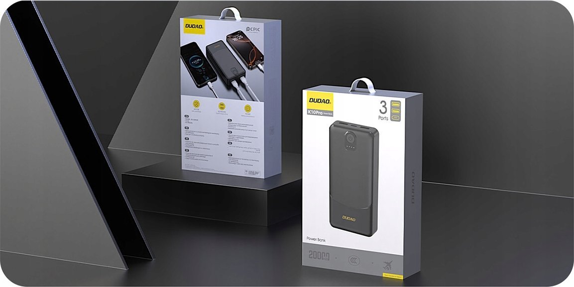 Надворешна батерија Dudao K10Pro, 20000mAh, 10W, црна