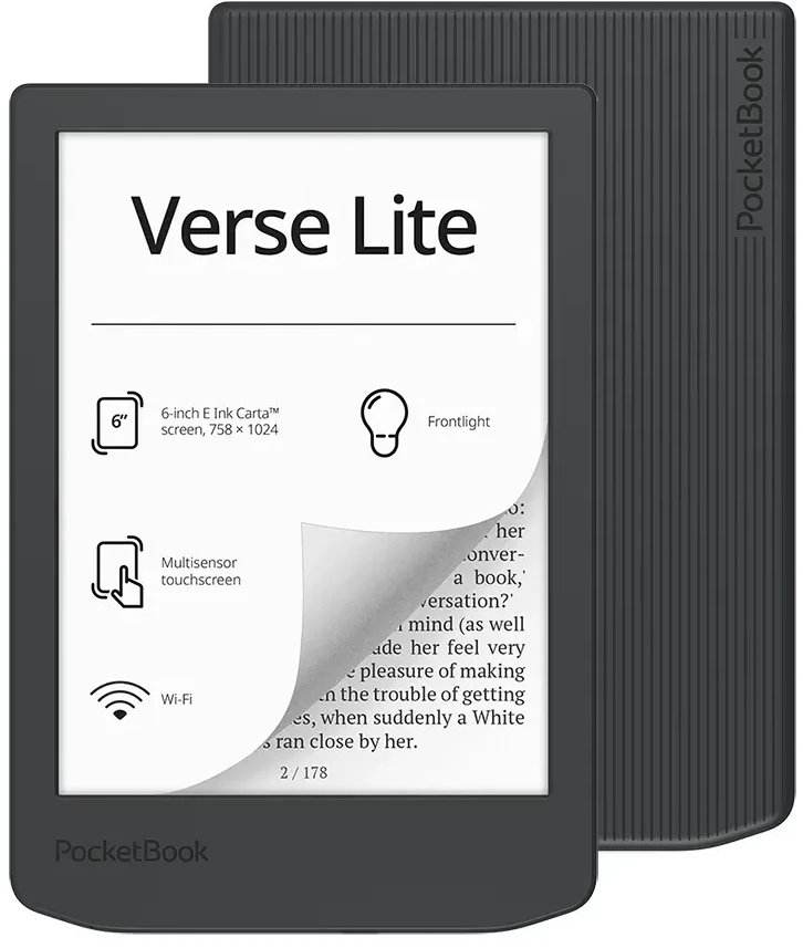 Електронски читач PocketBook Verse Lite, 6\", WiFi, сива