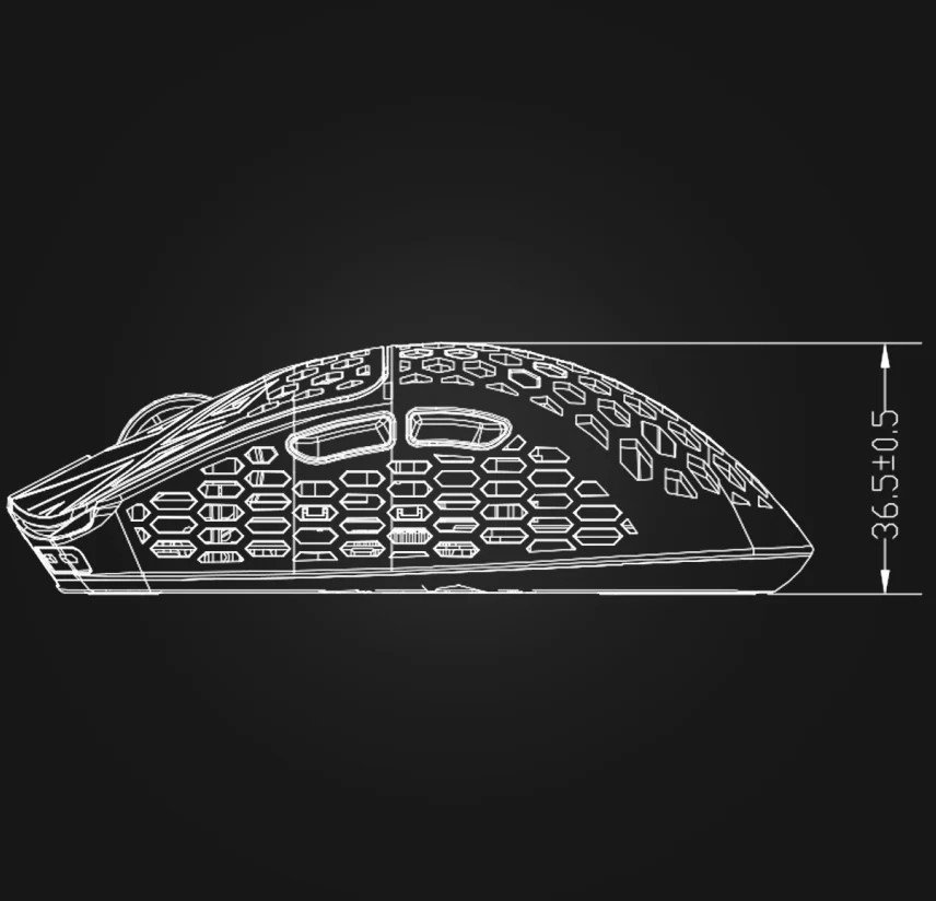 Maus gaming Vancer Akitsu Carbon Fiber, wireless, 38 g, i zi