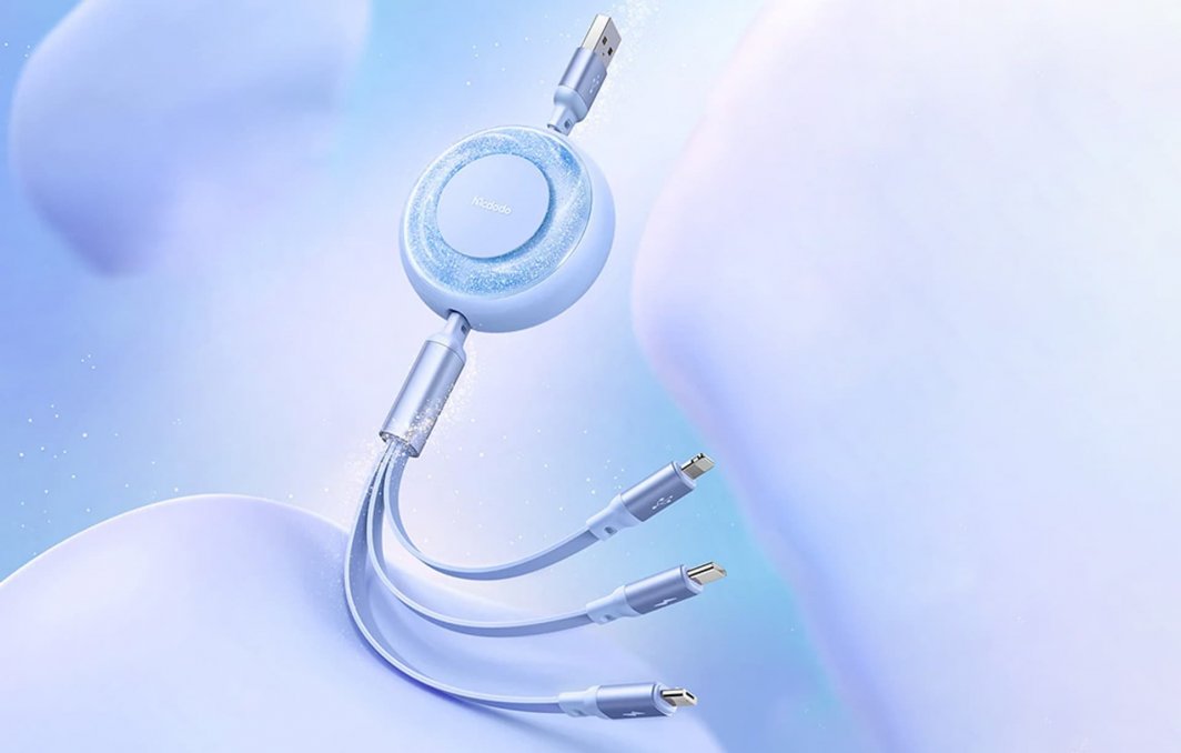 Kabllo USB Mcdodo CA-3570, 3 në 1, 1.2 m, 3 A, e zezë