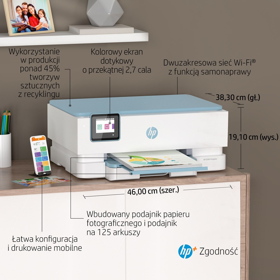 Printer HP ENVY Inspire 7221e All-in-One, inkjet, A4, i bardhë