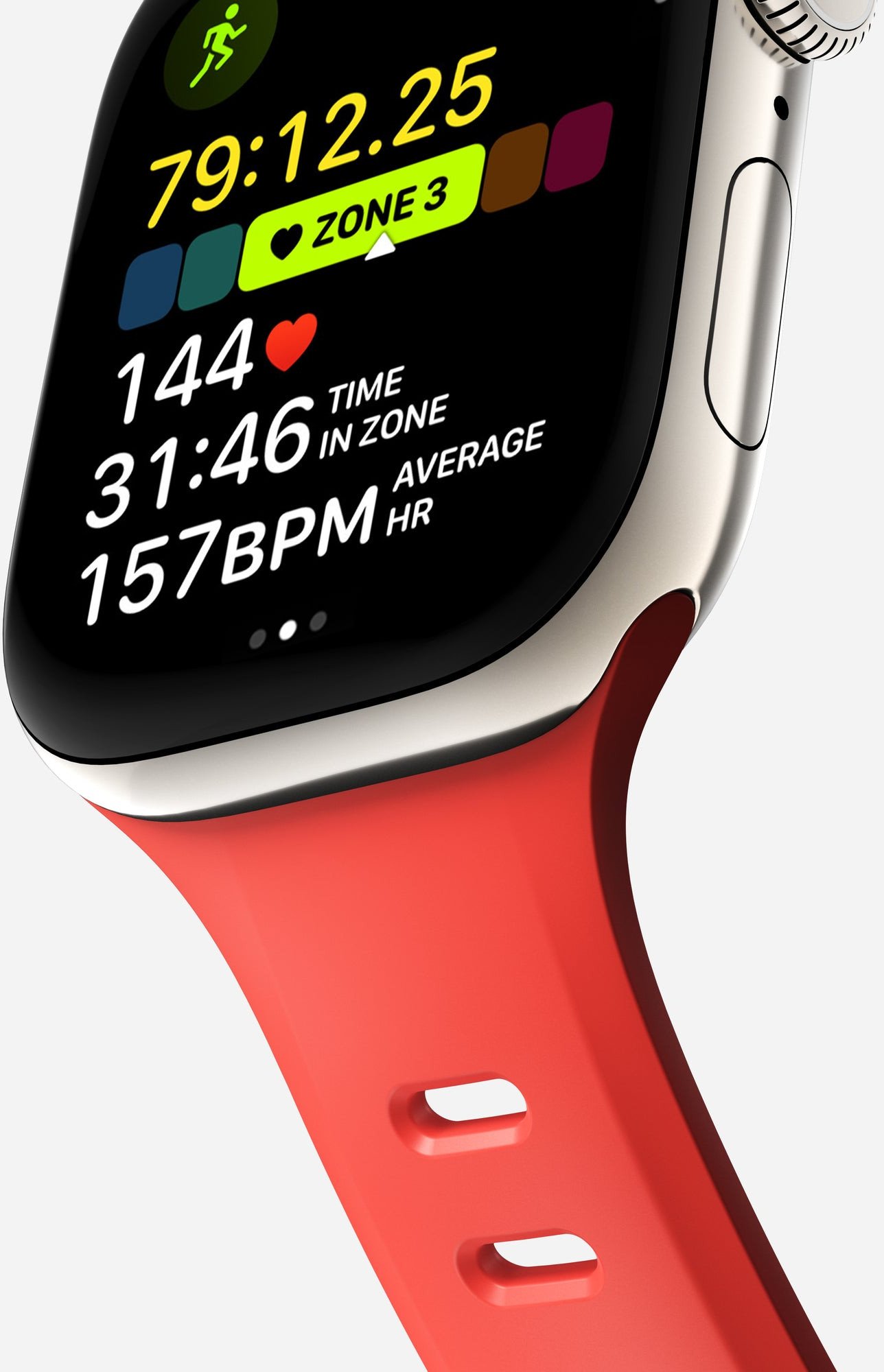 Rrip ore Nomad Tempo Band për Apple Watch 45mm 49mm, 20mm, material sintetik, rozë korale