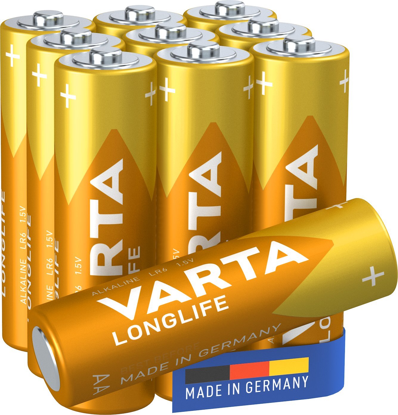 Bateri alkaline Varta Longlife AA, 1.5V, set 10 copë