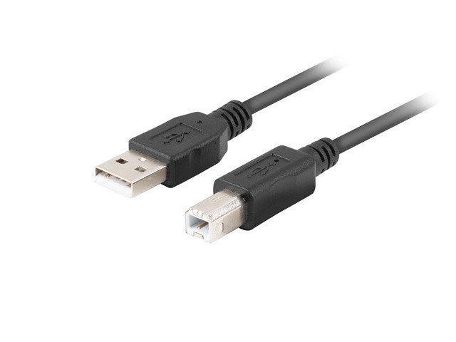 Kabllo USB Lanberg, USB-A në USB-B, 1m, 2.0, e zezë