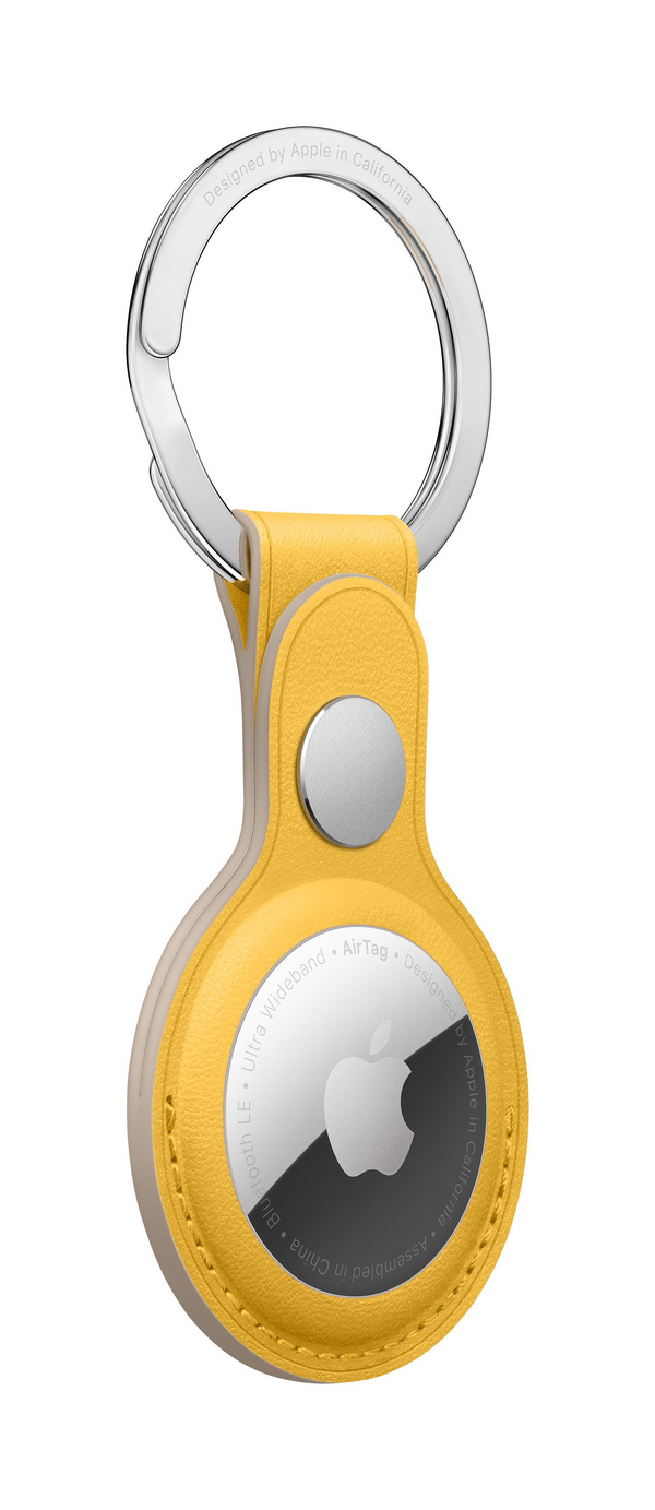 Apple AirTag Leather Key Ring, Meyer Lemon (Seasonal Summer2021)