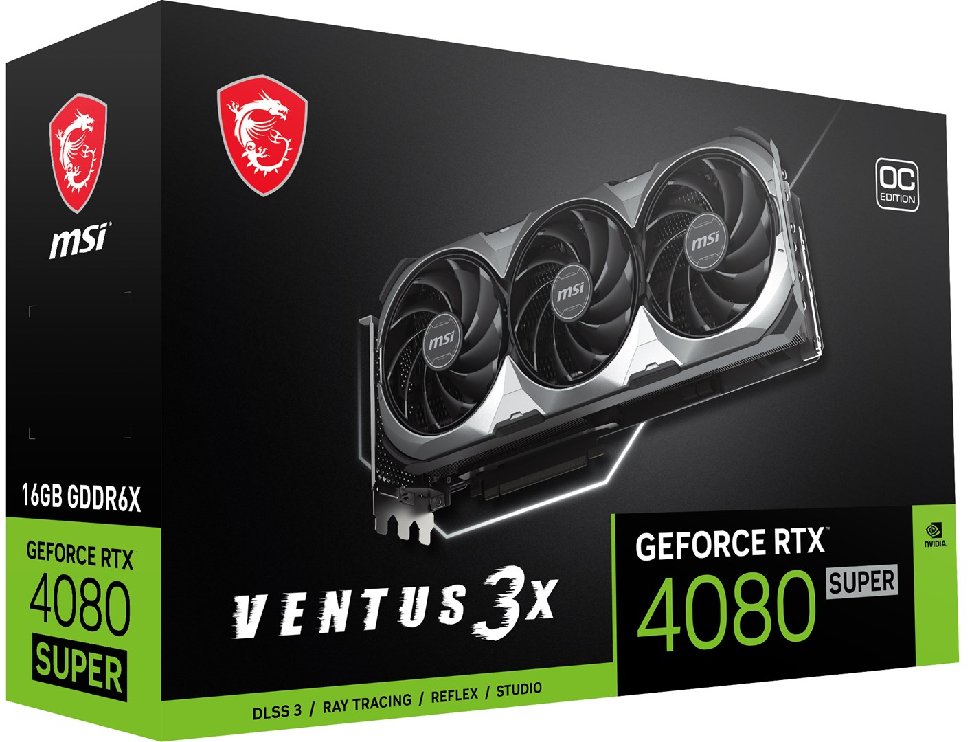Kartë grafike MSI VENTUS NVIDIA GeForce RTX 4080 SUPER, OC, 16 GB GDDR6X