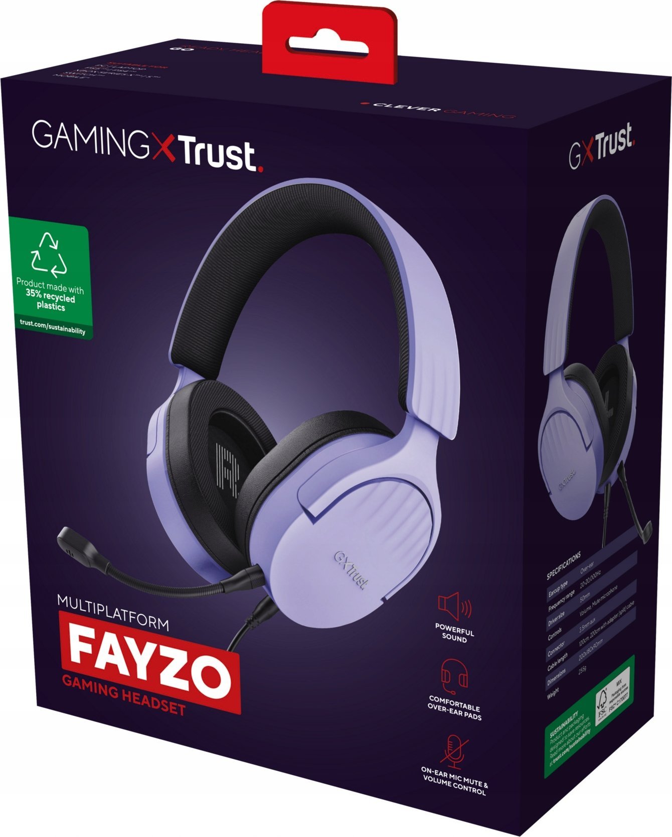 Kufje gaming Trust GXT 489 Fayzo, 50mm, me mikrofon, vjollcë