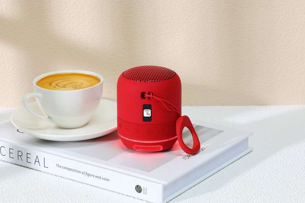 Altoparlant portabël Techly ICASBL94RE, Bluetooth 5.1, me drita LED, i kuq