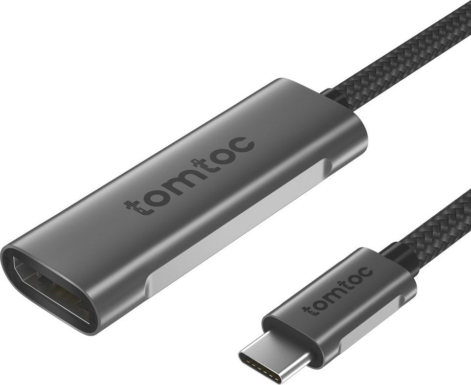 Адаптер USB-C во ДисплејПорт Tomtoc, 20cm, 8K, сив