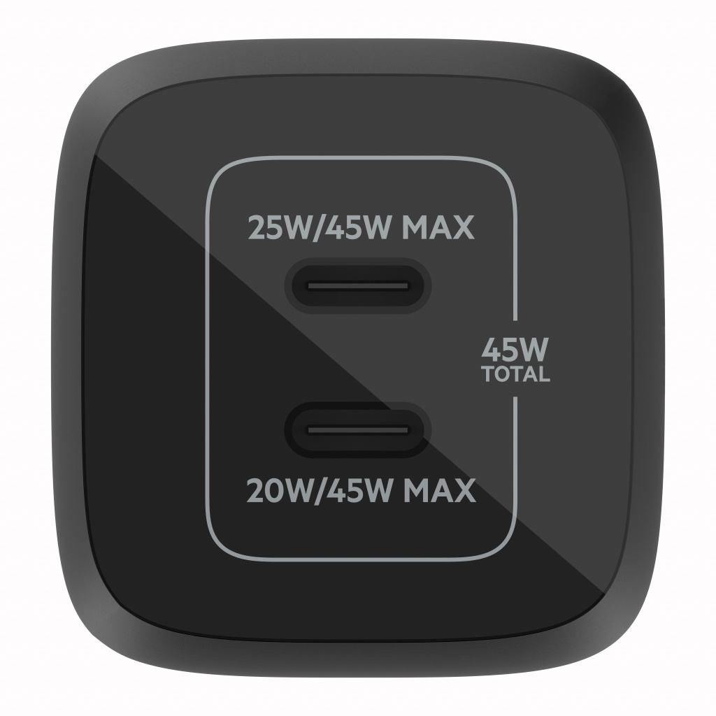 Karikues Belkin 45W PD PPS Dual USB-C GaN, i zi