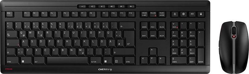 Set tastierë dhe maus CHERRY Stream Desktop Recharge, wireless RF, layout QWERTZ gjerman, i zi