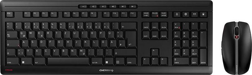 Set tastierë dhe maus CHERRY Stream Desktop Recharge, wireless RF, layout QWERTZ gjerman, i zi