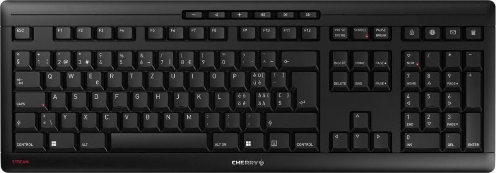 Тастатура Cherry Stream, wireless, Swiss, Црна