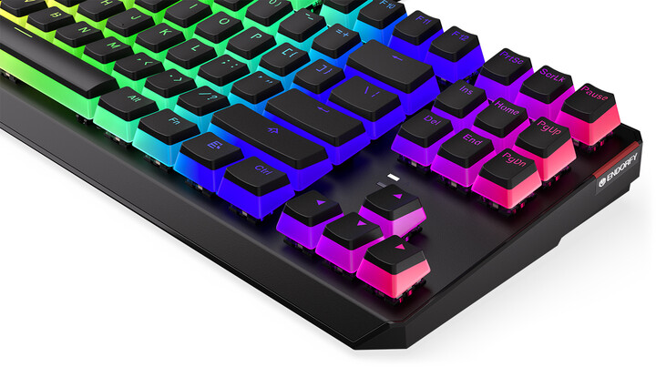 Tastierë Endorfy Thock TKL Pudding Blue, Kailh Blue, US, e zezë