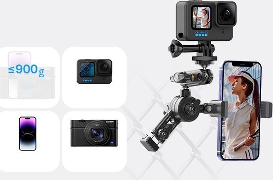 Mbajtëse Ulanzi CM010 për gardh bejsbolli, për kamera aksioni dhe telefona, e zezë