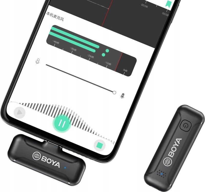 Mikrofon wireless BOYA BY-WM3T2-D2, 2.4 GHz, për smartphone, i zi