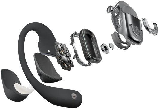 Kufje pa tela Shokz OpenFit 2+, Bluetooth, open ear, të zeza