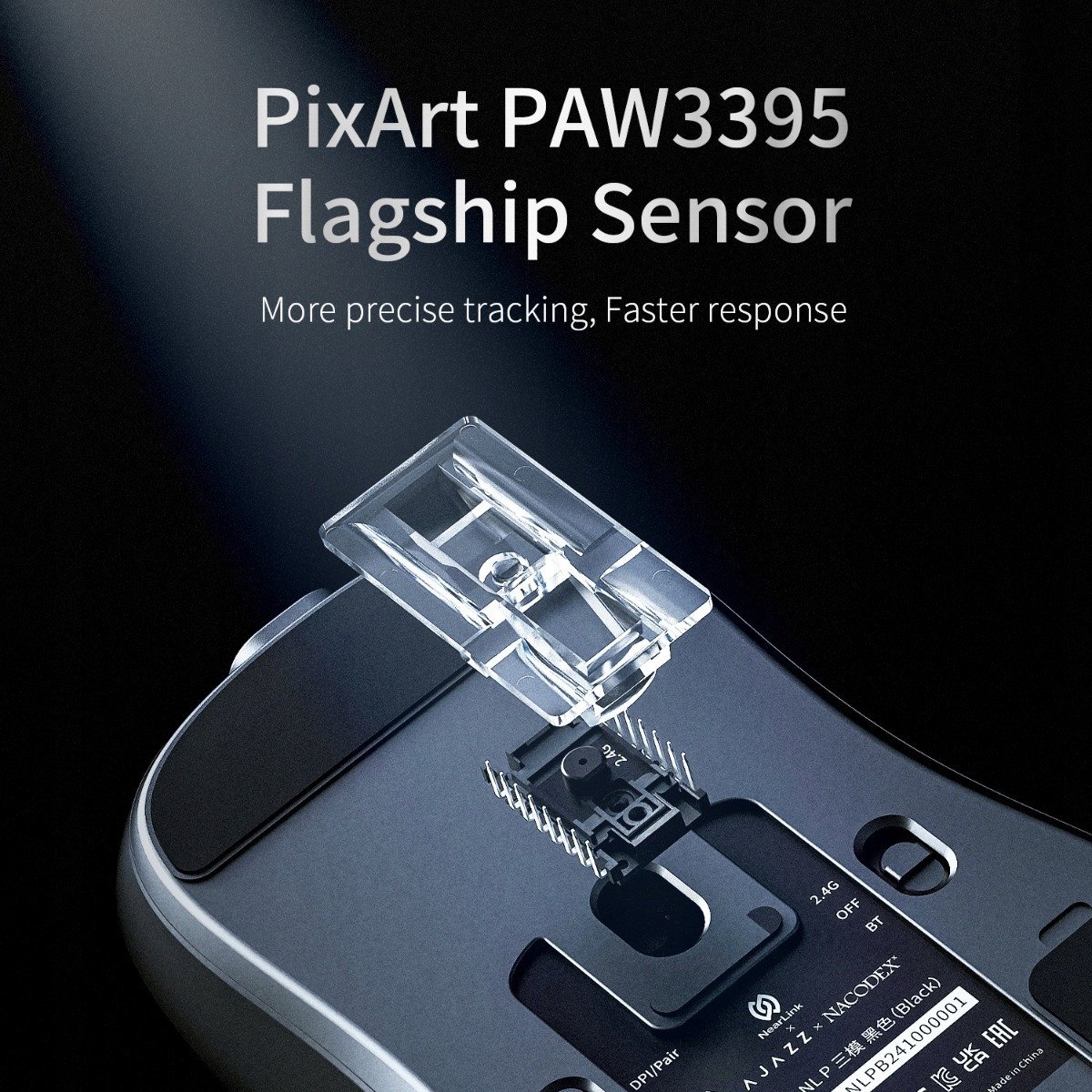 Miush gaming wireless AJAZZ AJ159P MC, sensor PAW3311, 1 kHz polling rate, 56 g, i zi